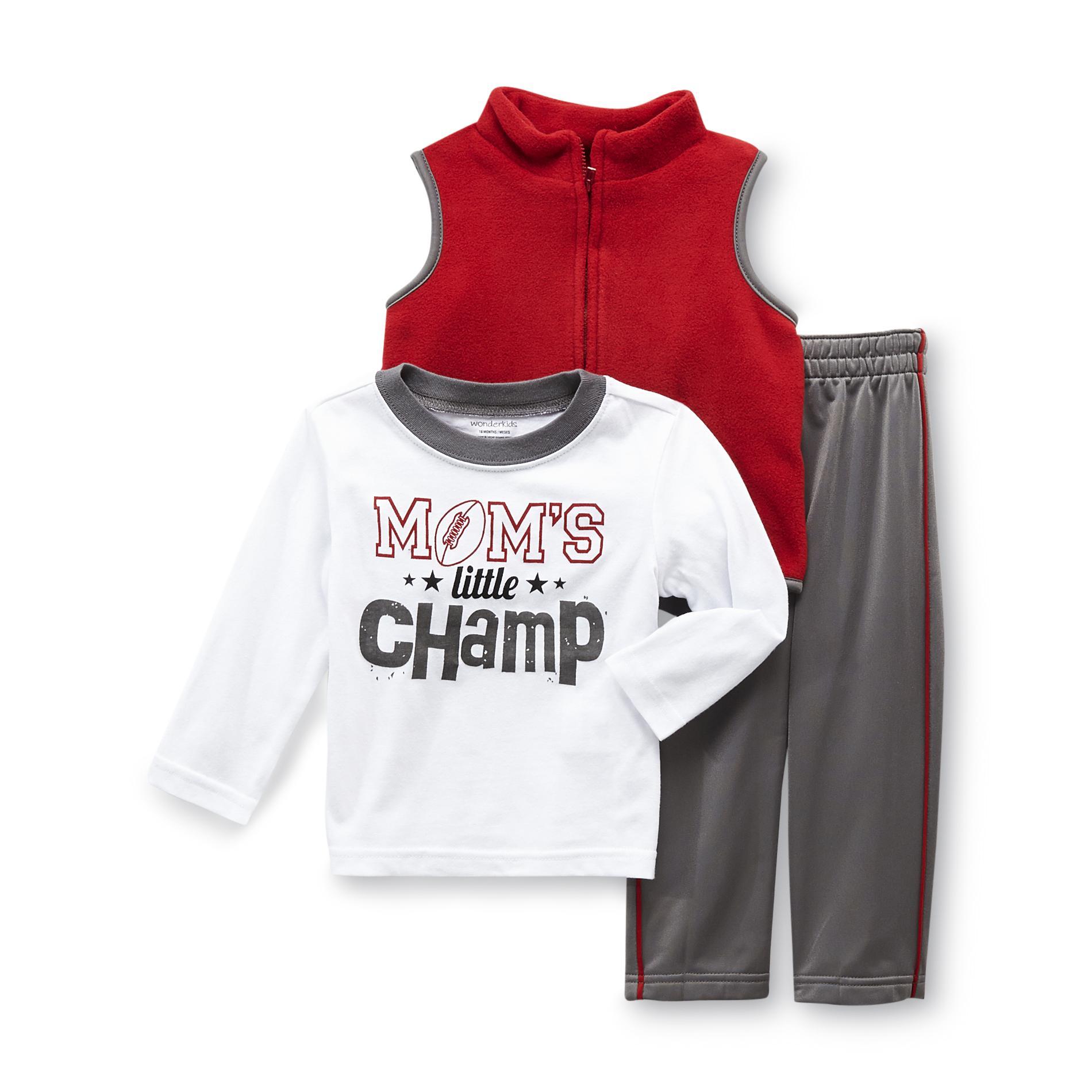 WonderKids Infant & Toddler Boy's Vest  T-Shirt & Pants - Little Champ