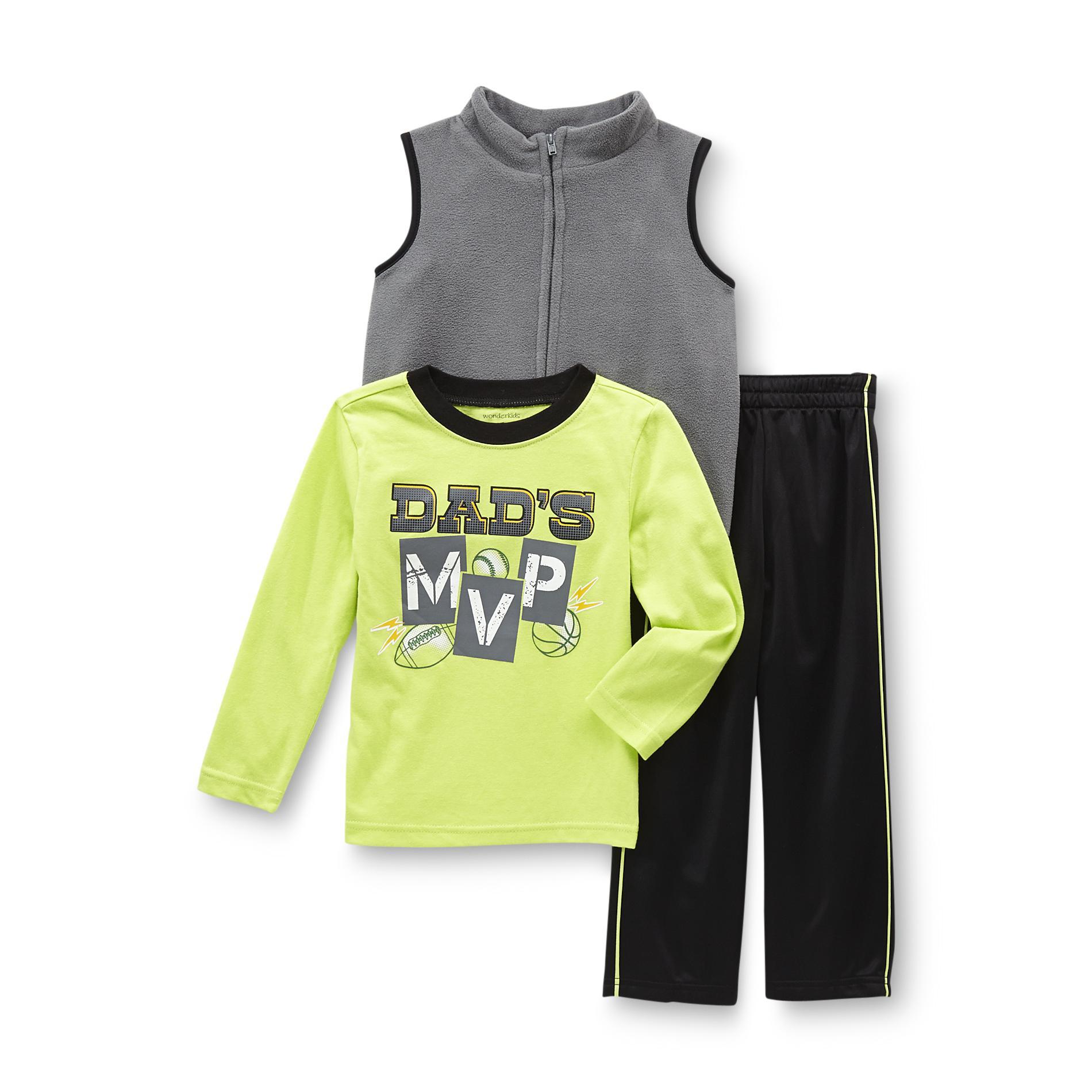 WonderKids Infant & Toddler Boy's Vest  Graphic T-Shirt & Athletic Pants - MVP