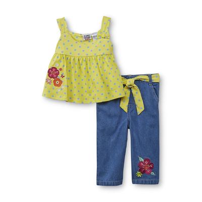 Baby Togs Infant & Toddler Girl's Sleeveless Top & Jeans - Polka Dot