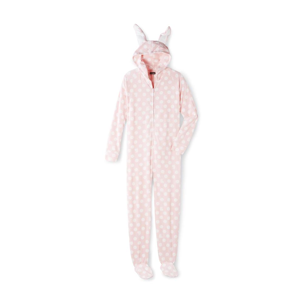 Joe Boxer Women's Footed Sleeper Pajamas - Bunny