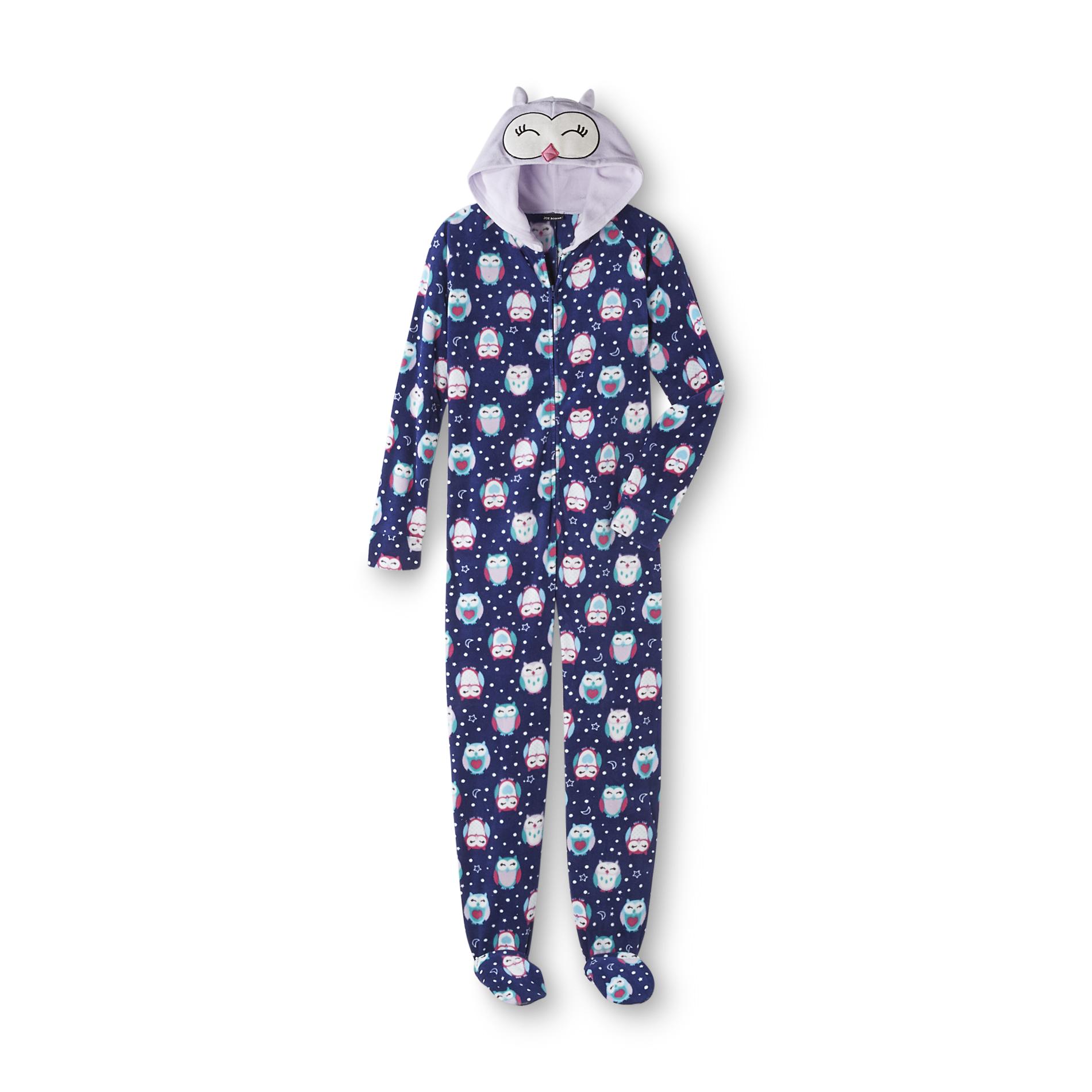 Joe Boxer Women's Footed Sleeper Pajamas - Owl