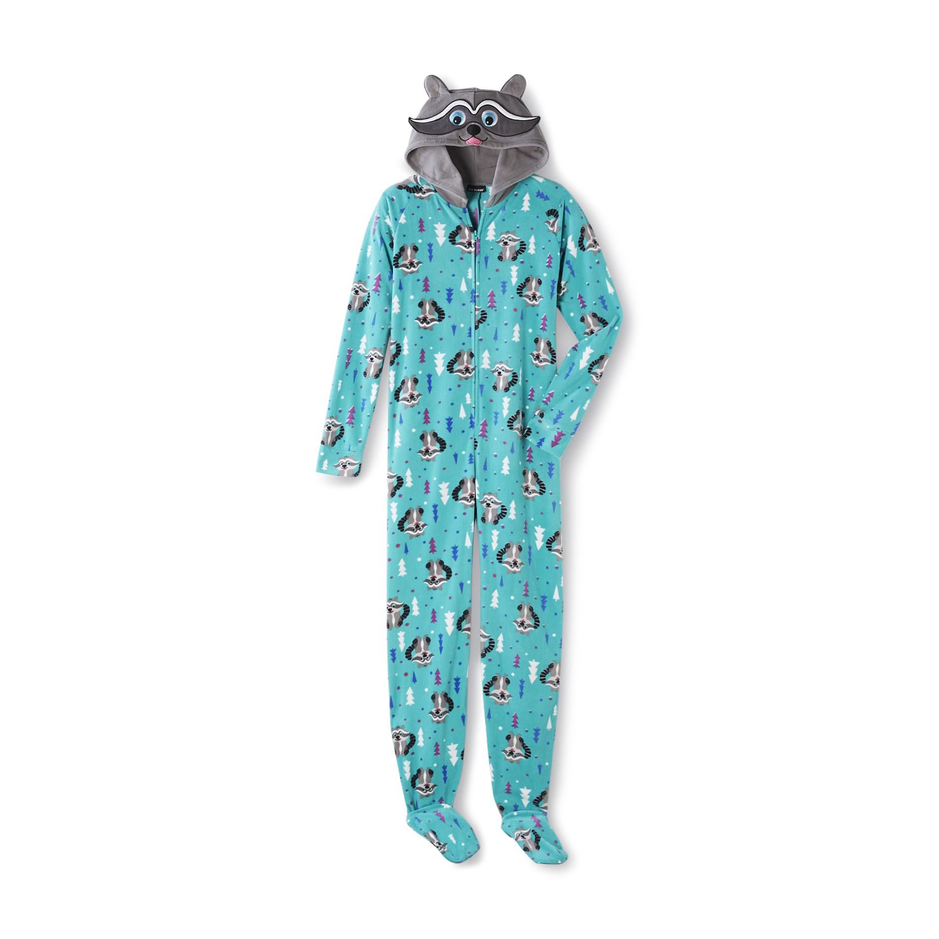 Joe Boxer Women's Footed Sleeper Pajamas - Raccoon