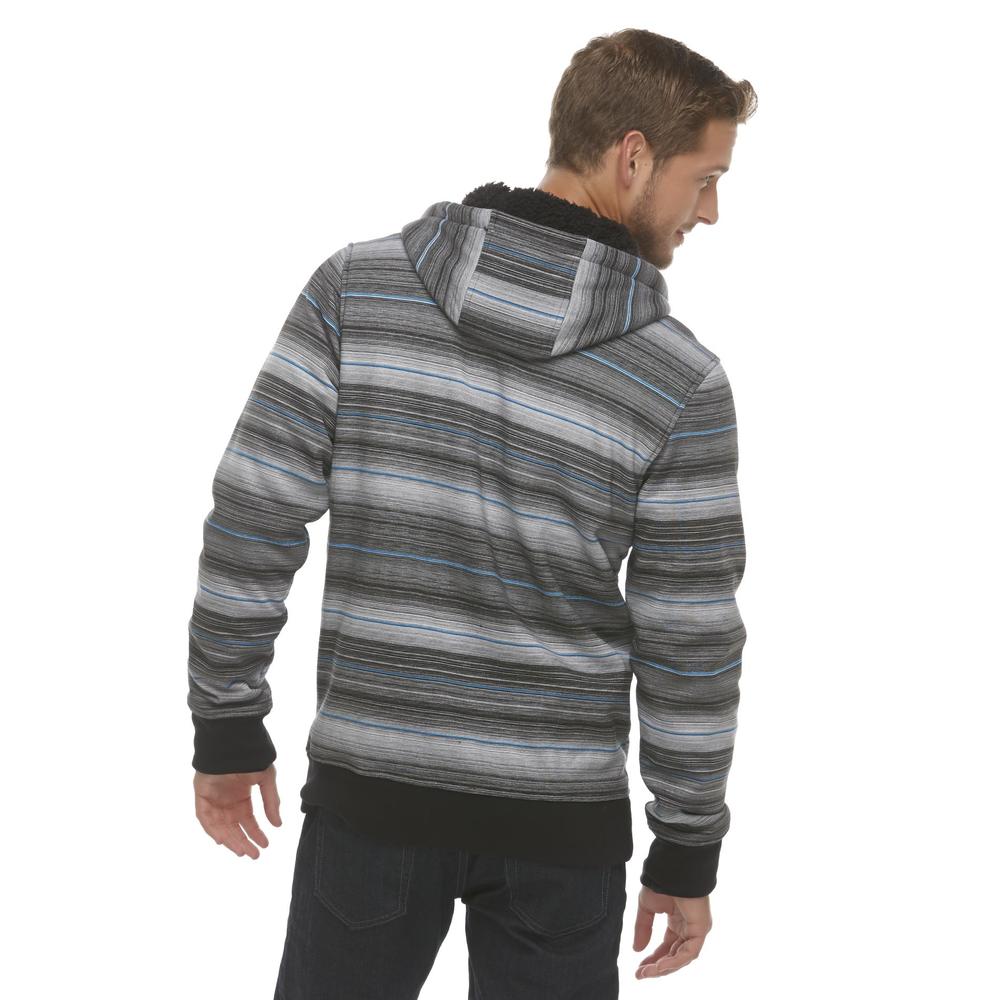Amplify Young Men's Hoodie Jacket - Striped Grid Print