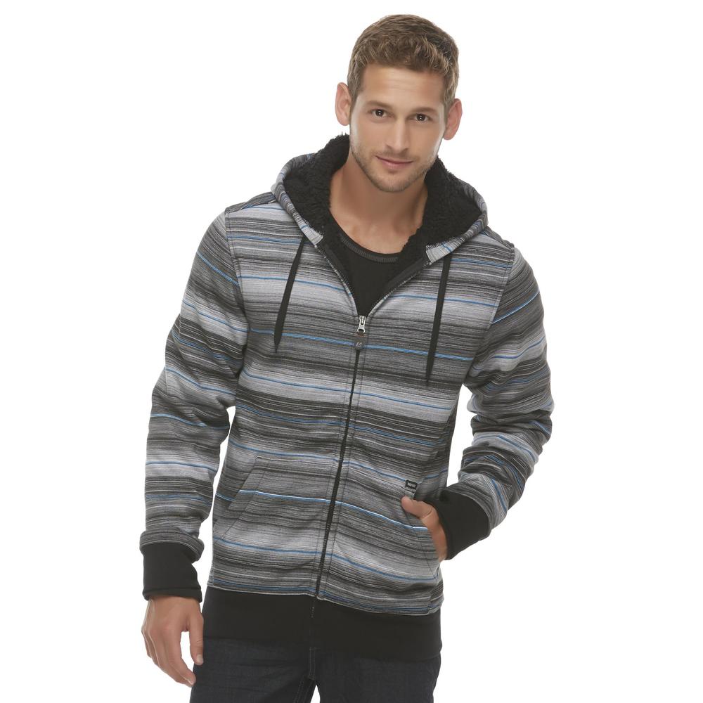 Amplify Young Men's Hoodie Jacket - Striped Grid Print