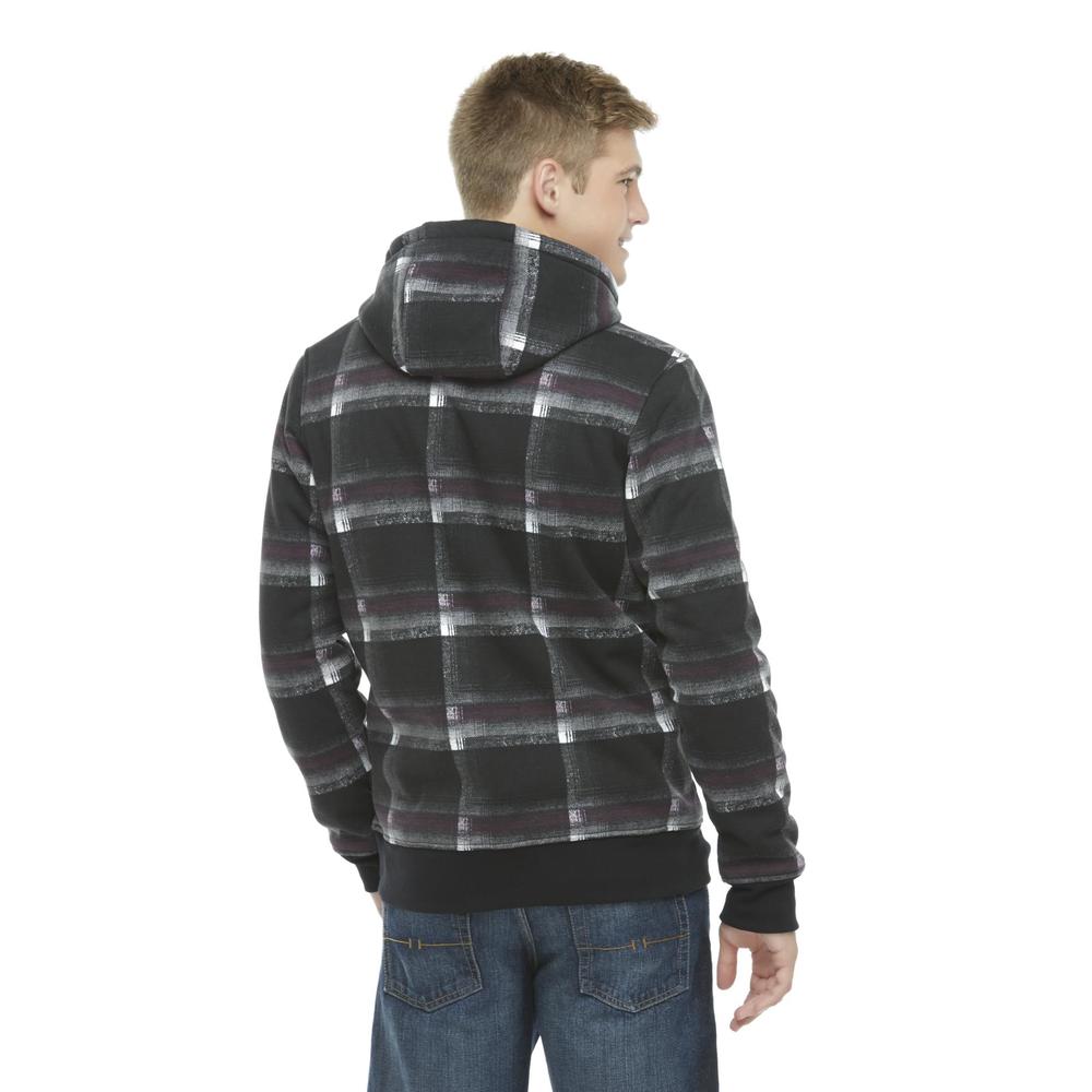 Amplify Young Men's Fleece-Lined Hoodie Jacket - Plaid