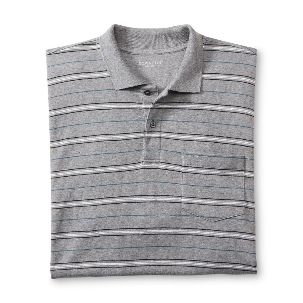 Covington Men's Big & Tall Pocket Polo Shirt - Striped