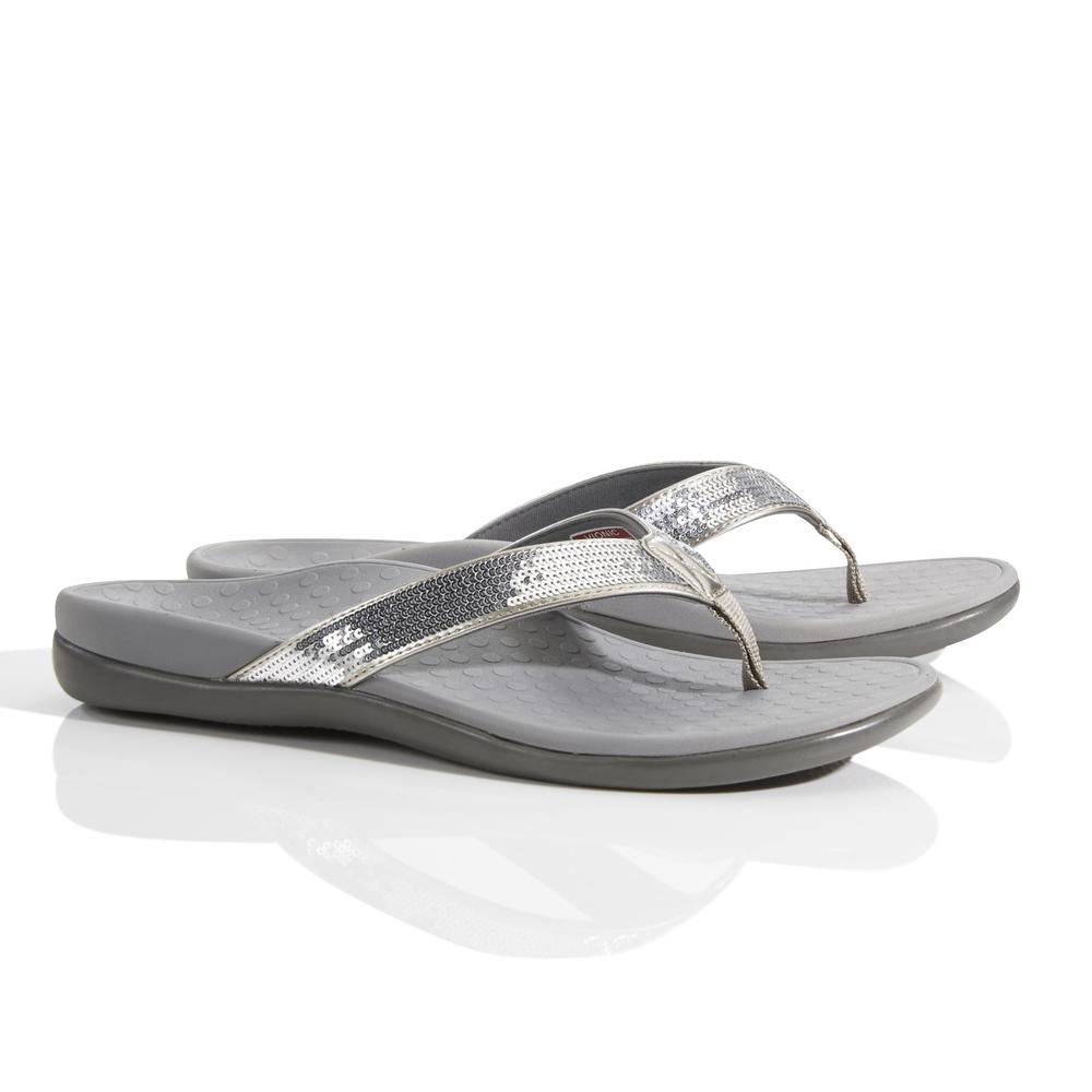 Vionic Women's Tide Silver Sequins Sandal