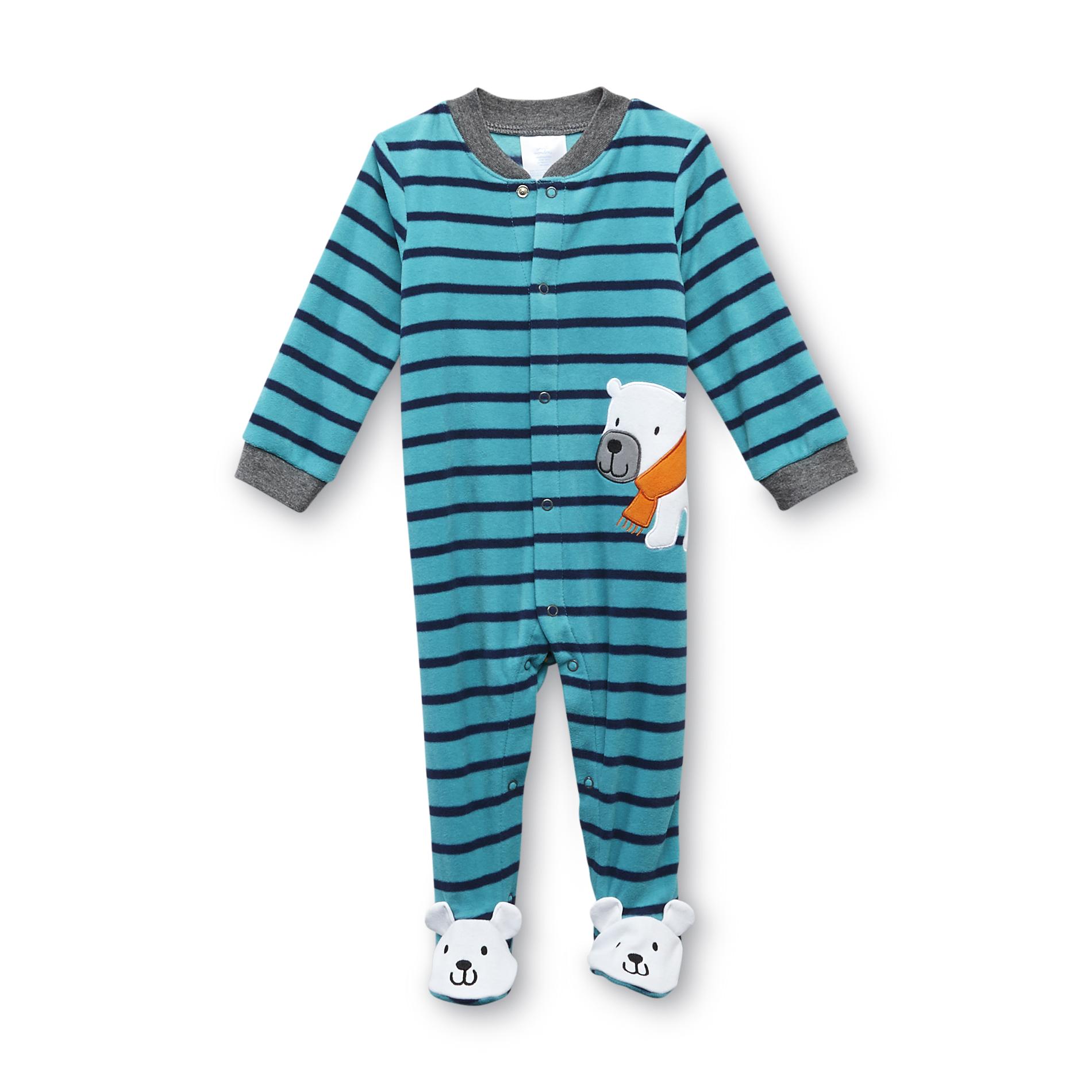 Small Wonders Newborn Boy's Microfleece Footed Sleeper Pajamas