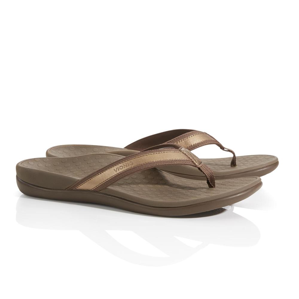 Vionic Women's Tide II Brown/Copper Thong Sandal