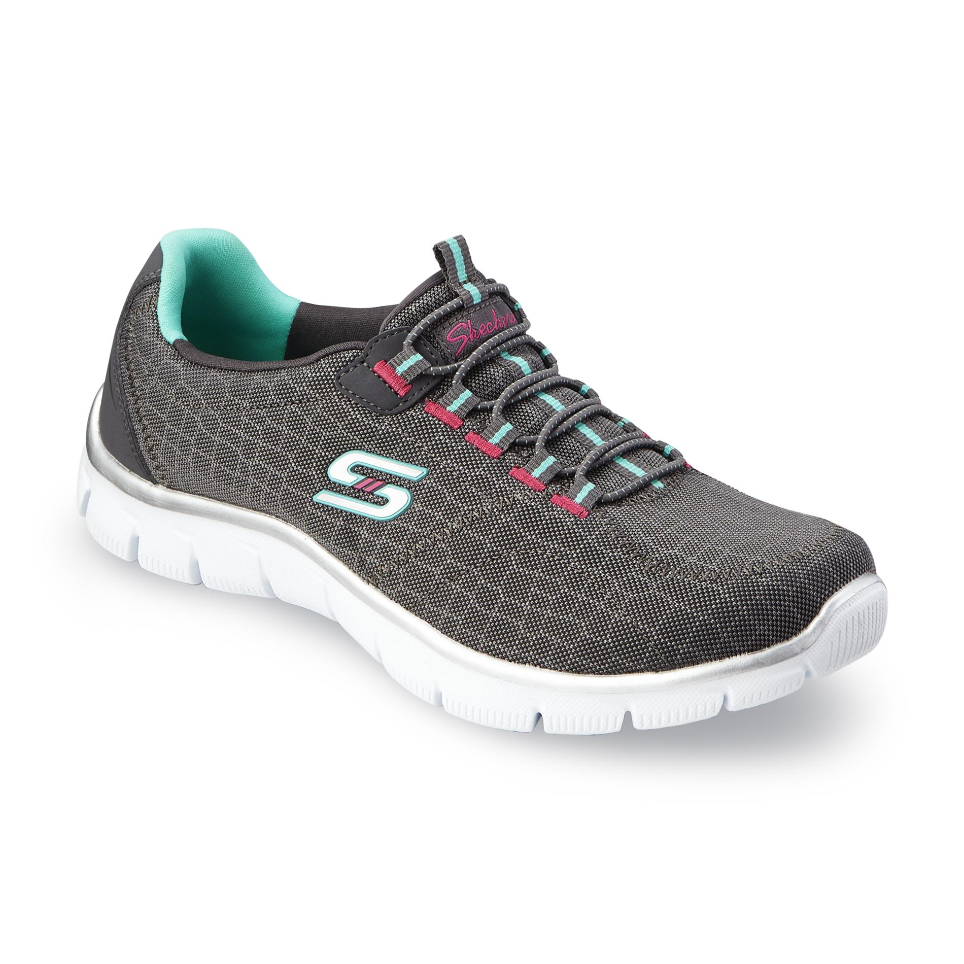 Skechers Women's Relaxed Fit Empire Gray/Green Casual Shoe