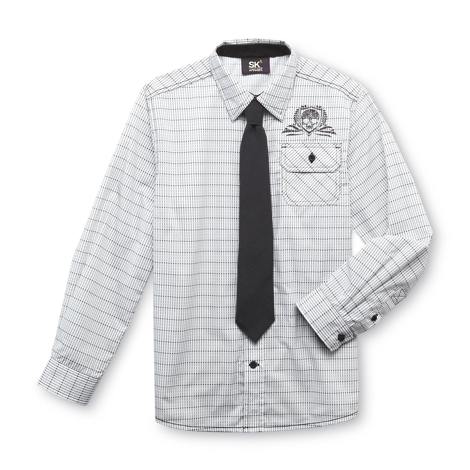SK2 Boy's Dress Shirt & Necktie - Skull