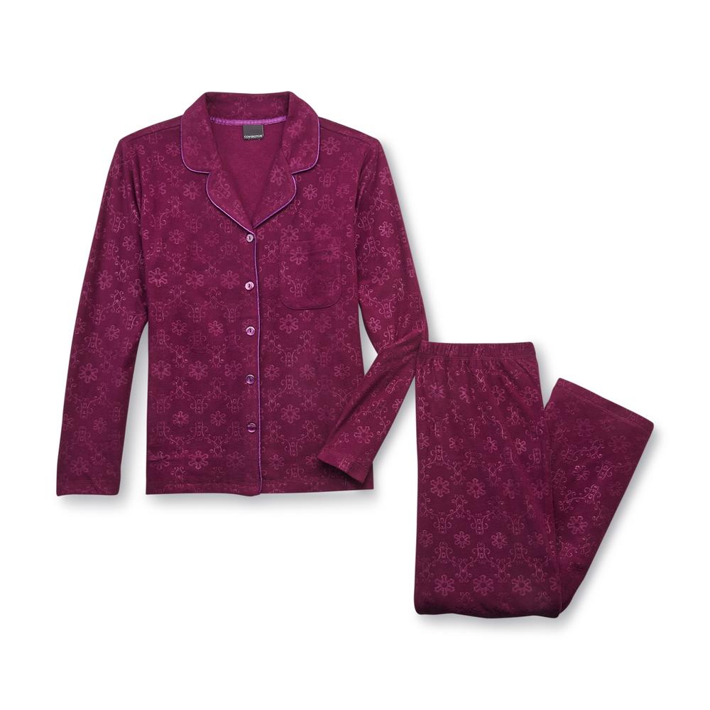 Covington Women's Fleece Pajama Shirt & Pants - Snowflakes