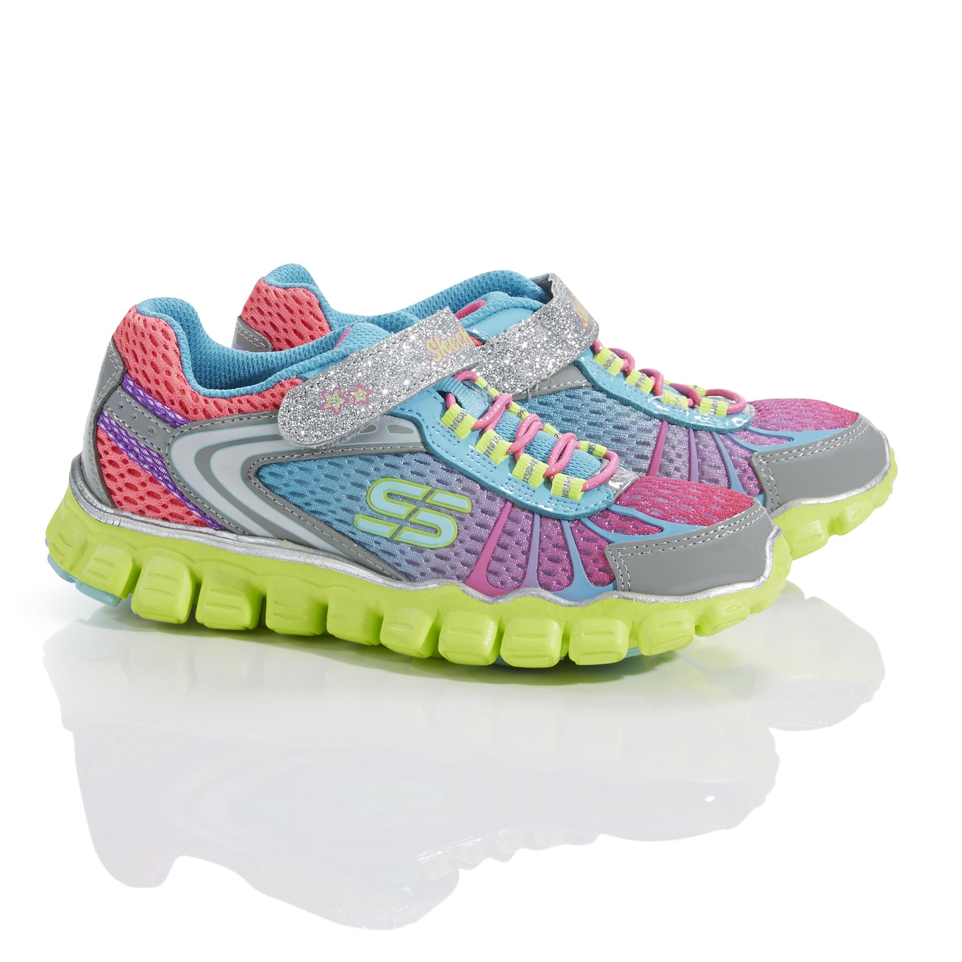 Skechers Girl's Skech-Flex Running Wild Gray/Multicolor Athletic Shoe
