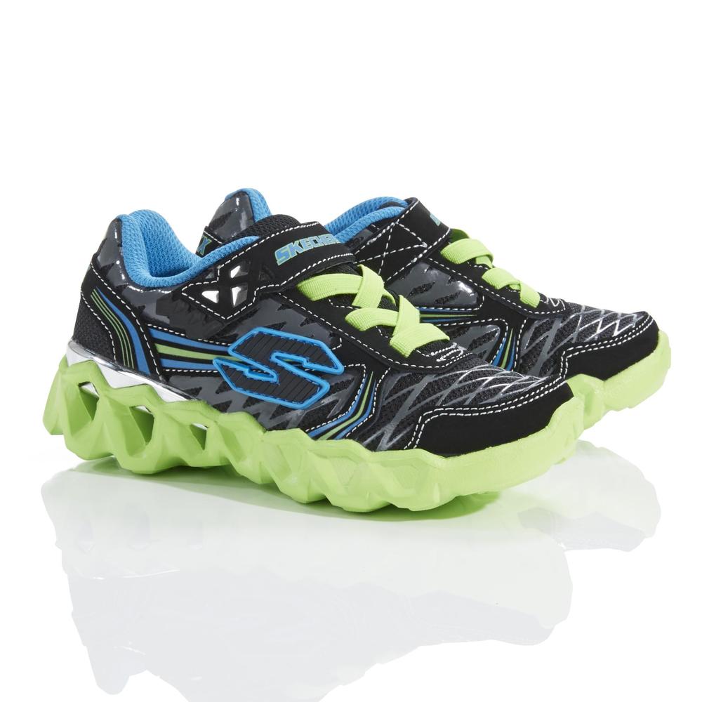 Skechers Boy's SKX Black/Neon Green Athletic Shoe