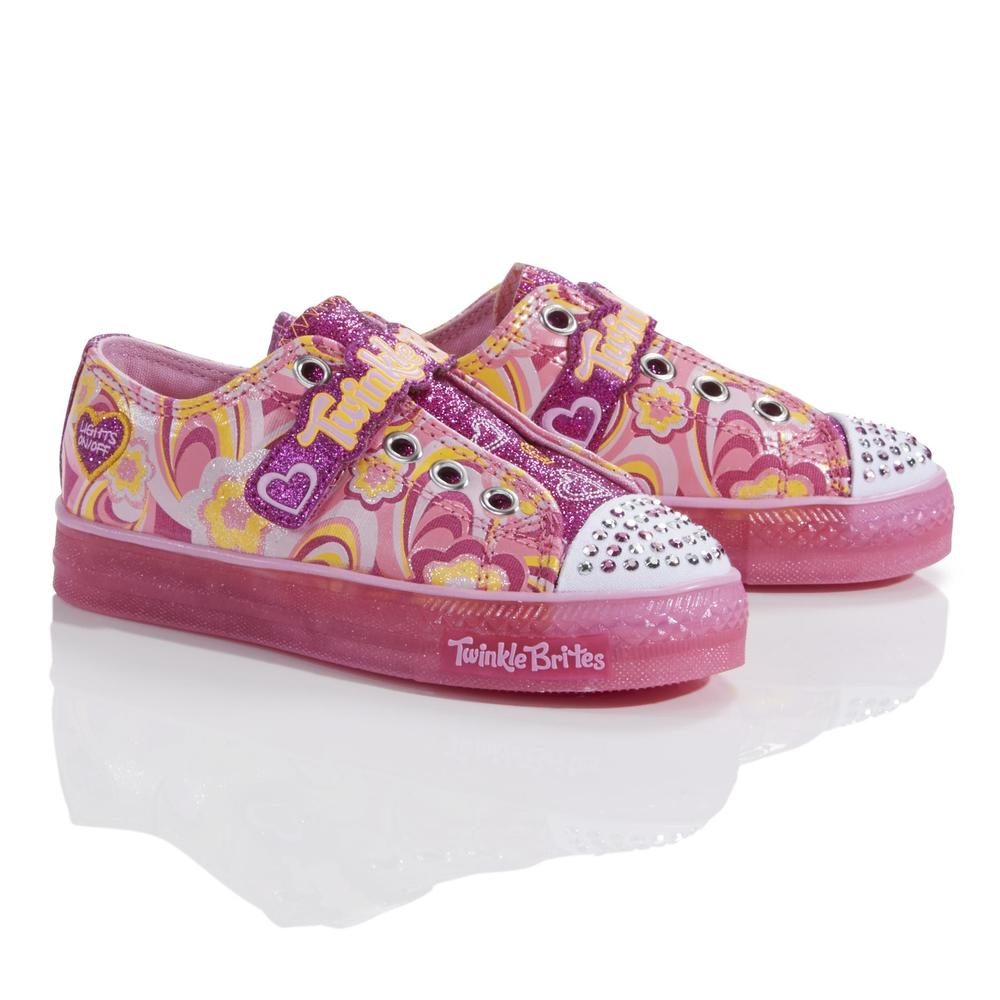 Skechers Girl's Twinkle Toes Boogie Lights Pink Light-Up Shoe