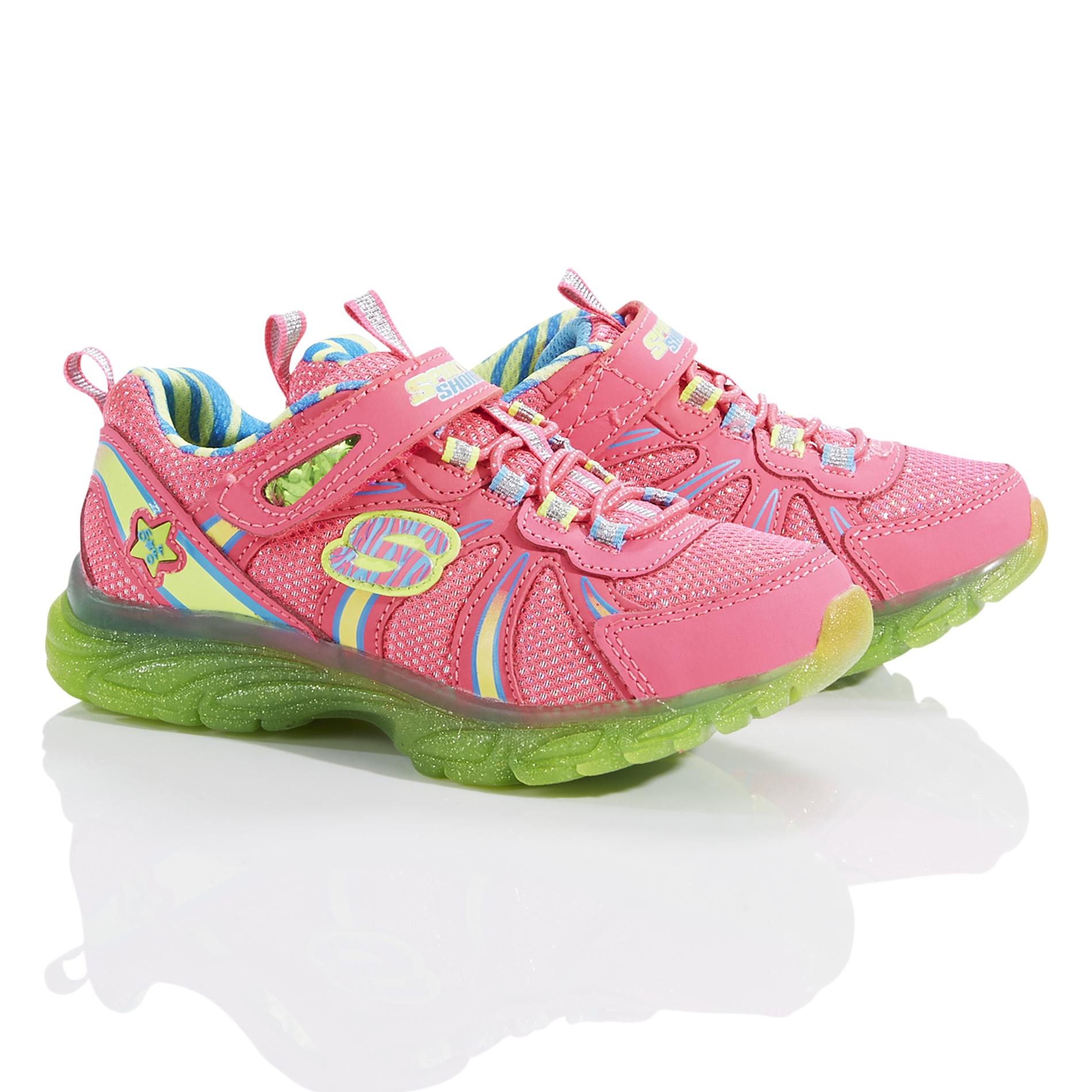 Skechers Girl's Spark Upz Lights Shorty Sporty Light-Up Pink/Multi Athletic Shoes