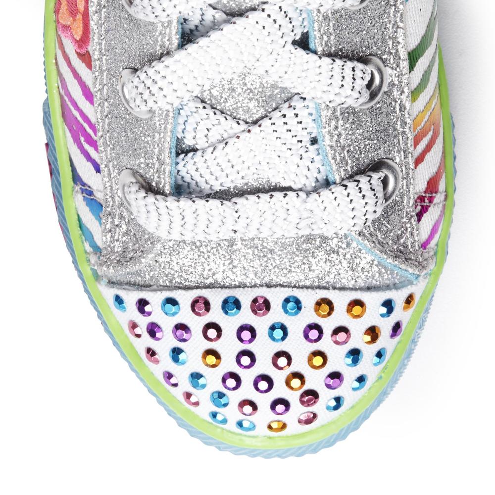 Skechers Girl's Twinkle Brites Dizzy Daisy Glittered Multicolor Light-Up Sneaker