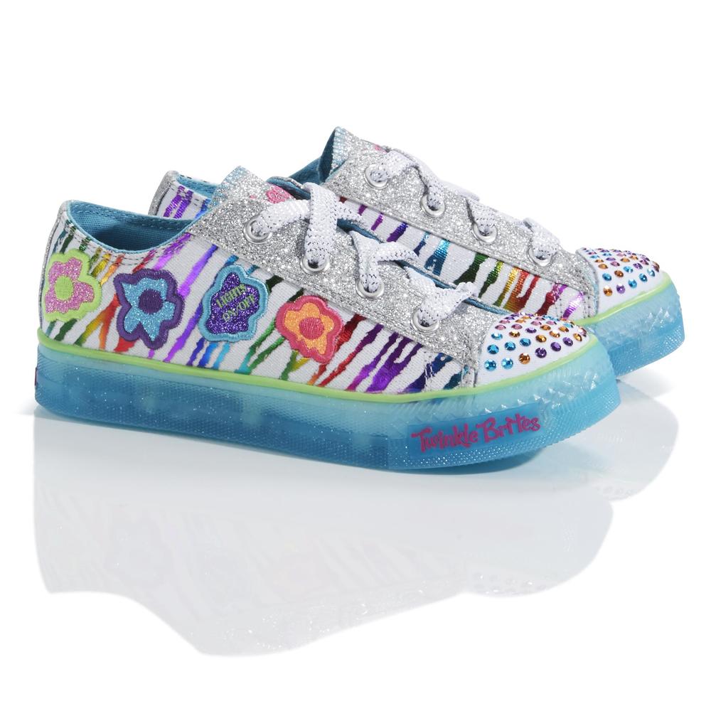 Skechers Girl's Twinkle Brites Dizzy Daisy Glittered Multicolor Light-Up Sneaker