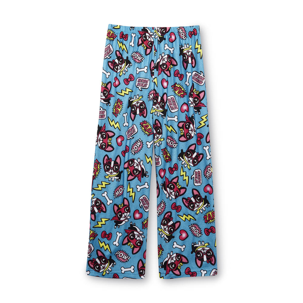 Joe Boxer Girl's Microfleece Pajama Shirt & Pants - Nerds Rule