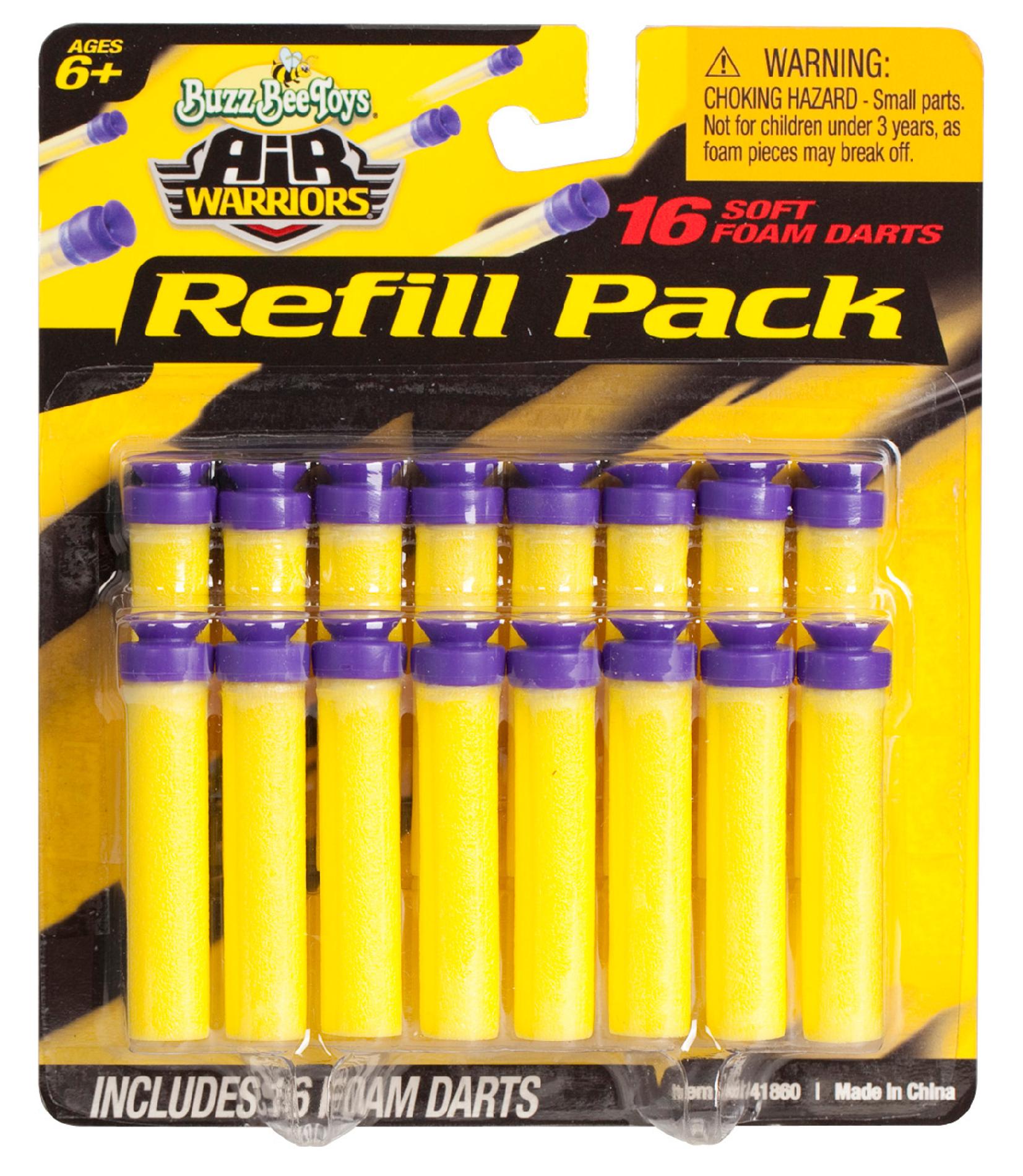 Buzz Bee Toys 16-Count Suction Dart Foam Refill Pack
