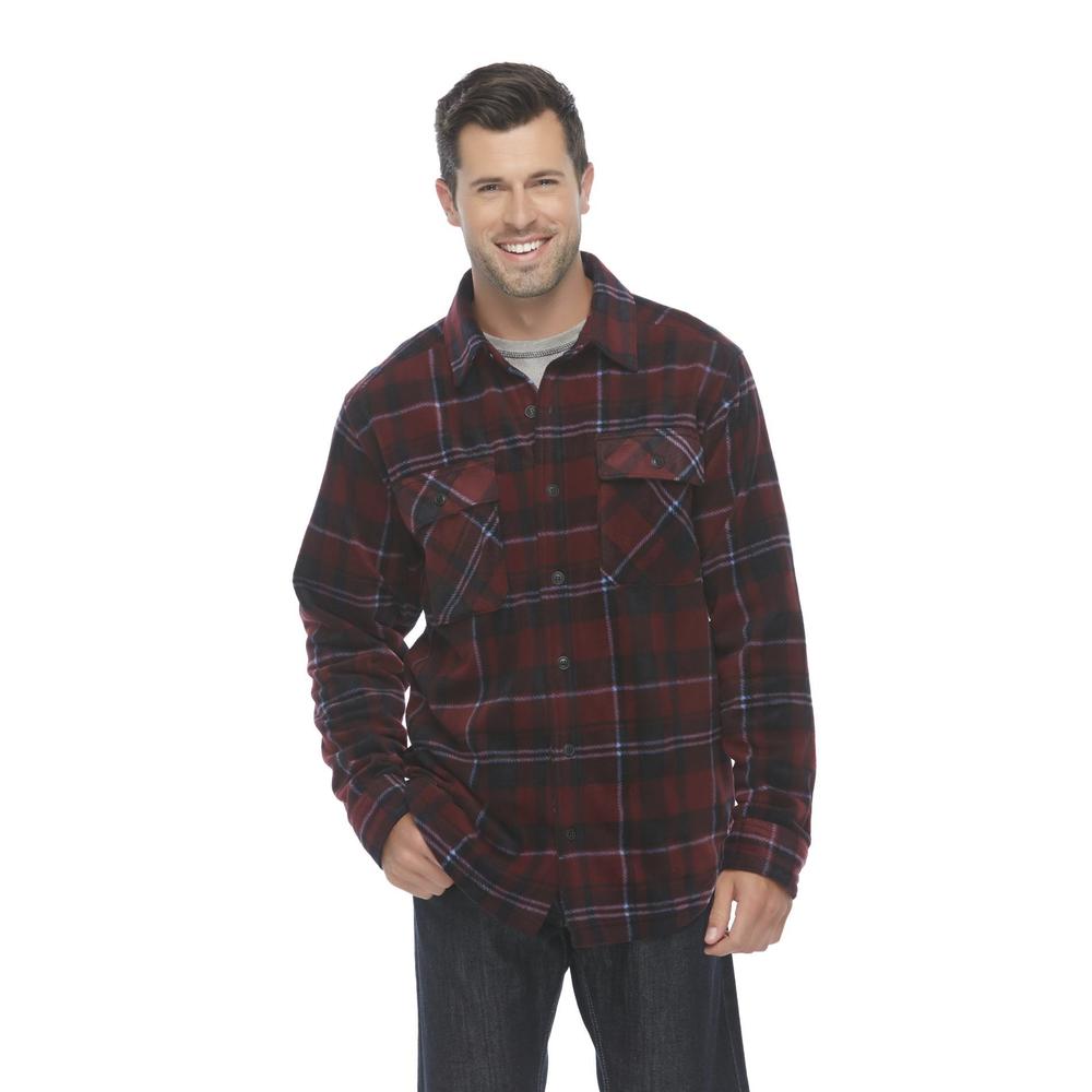Outdoor Life Men's Big & Tall Fleece Button-Front Shirt - Plaid