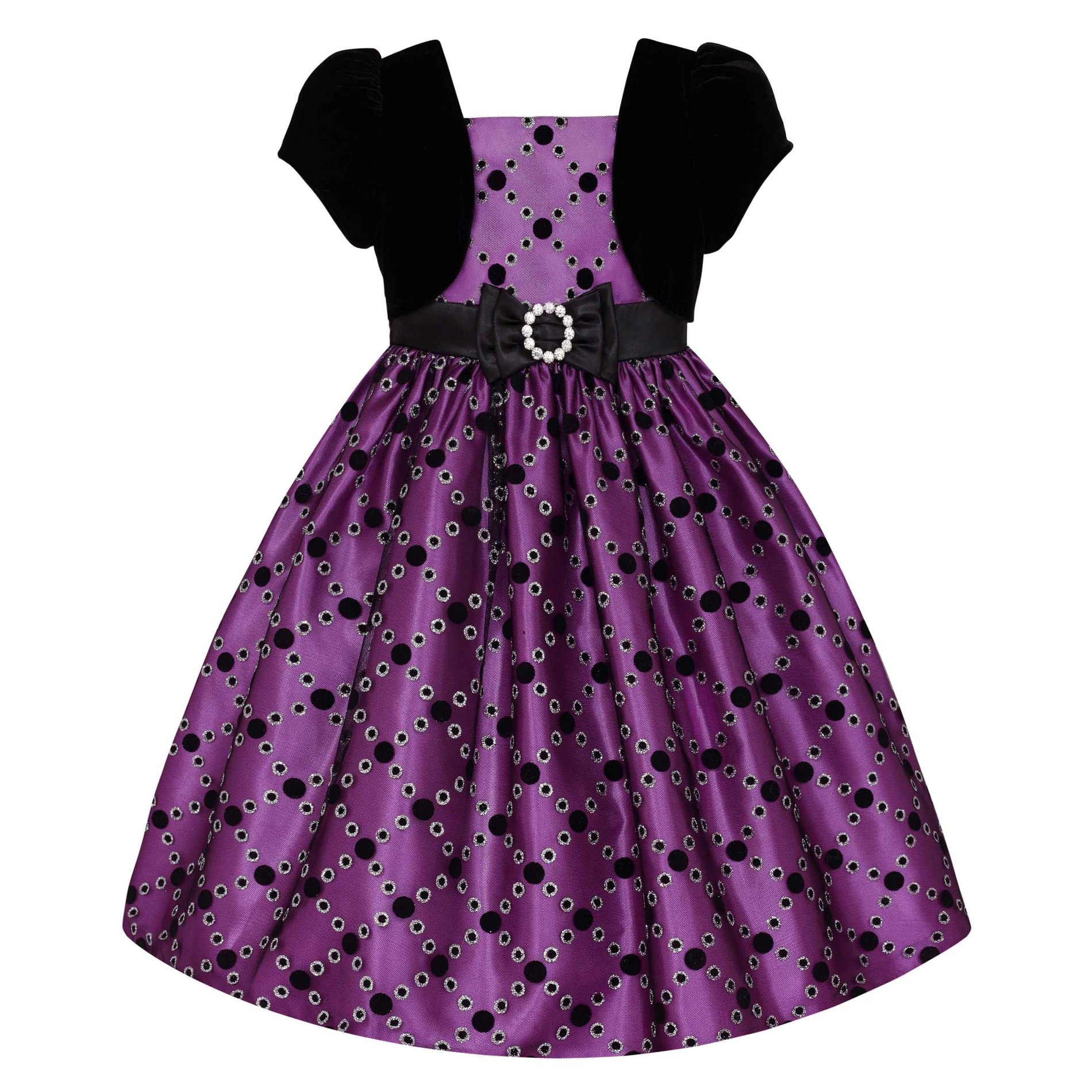 Love Girl's Layered-Look Party Dress - Dot Print