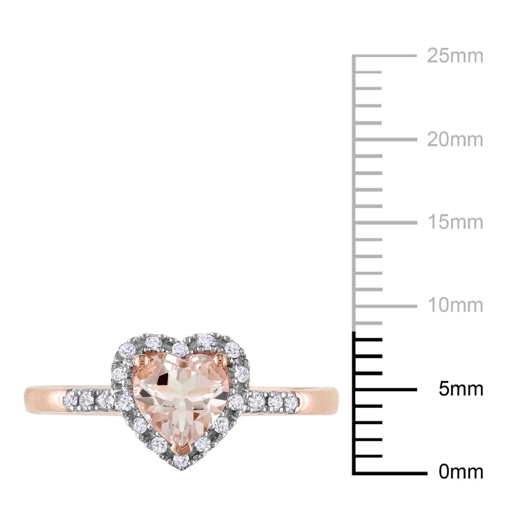10k Rose Gold 0.65 cttw Morganite and 0.08 cttw Diamond Promise Ring