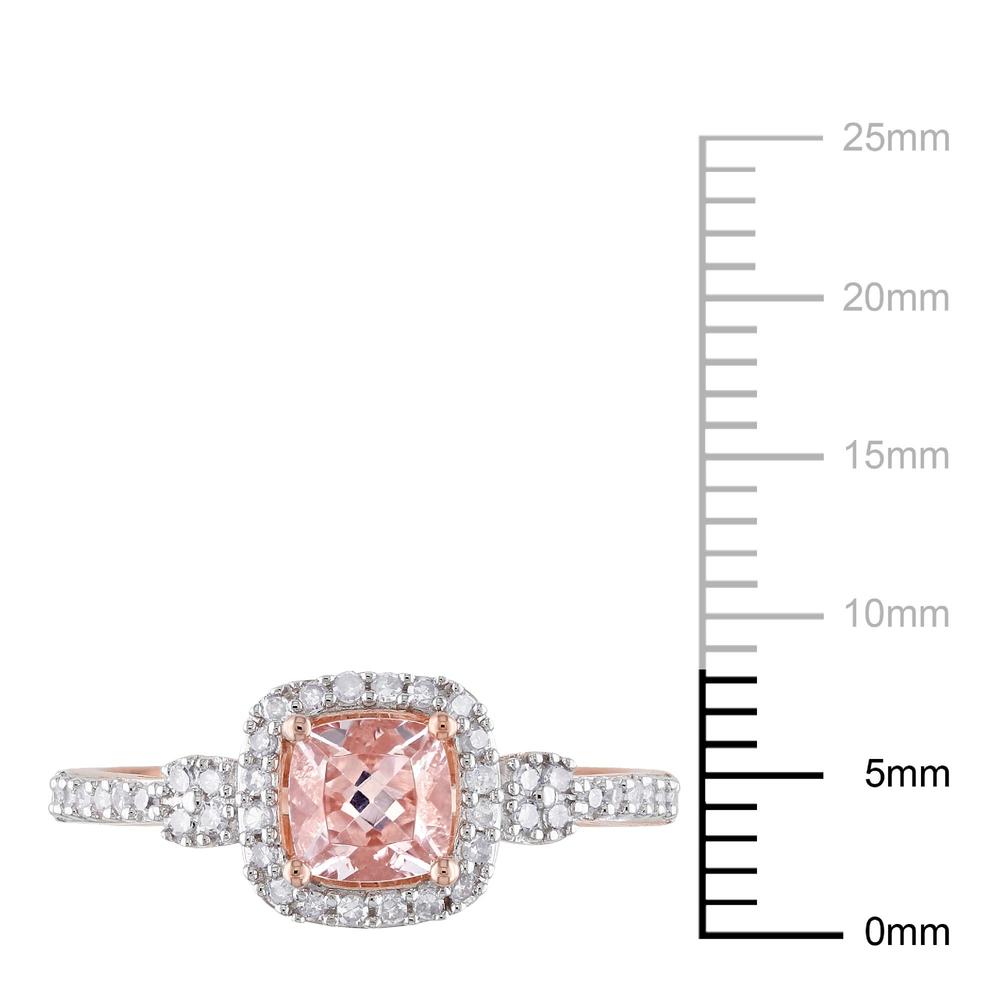 10k Rose Gold 0.55 cttw Morganite and 0.2 cttw Diamond Fashion Ring
