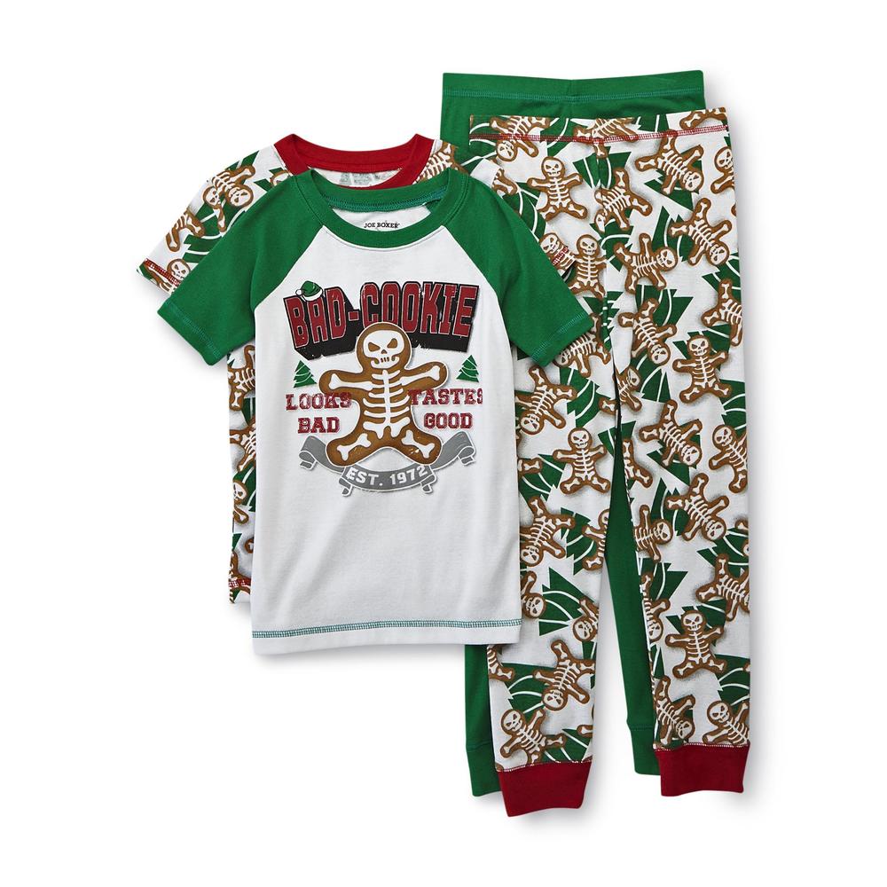 Joe Boxer Boy's 2 Pairs Tight Fit Christmas Pajamas - Bad Cookie