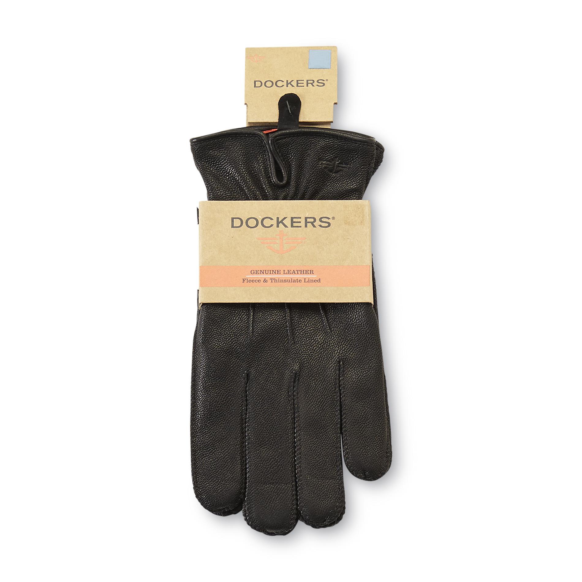 Dockers Men's Fleece-Lined Leather Gloves