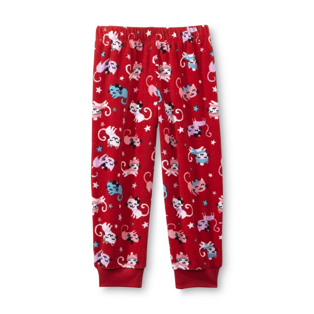 Joe Boxer Toddler Girl's Microfleece Pajama Top & Pants - Kitten