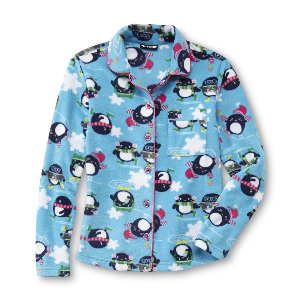 Joe Boxer Girl's Fleece Pajama Top & Pants - Penguins
