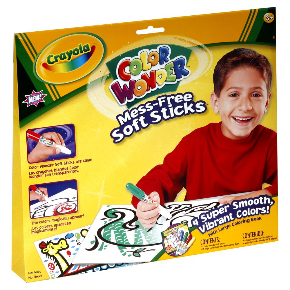 Crayola Color Wonder Mess Free Soft Sticks with Large Coloring Book, 1