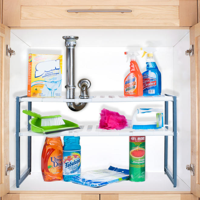 Stalwart 82 Adjustable Under Sink Shelf Organizer Unit