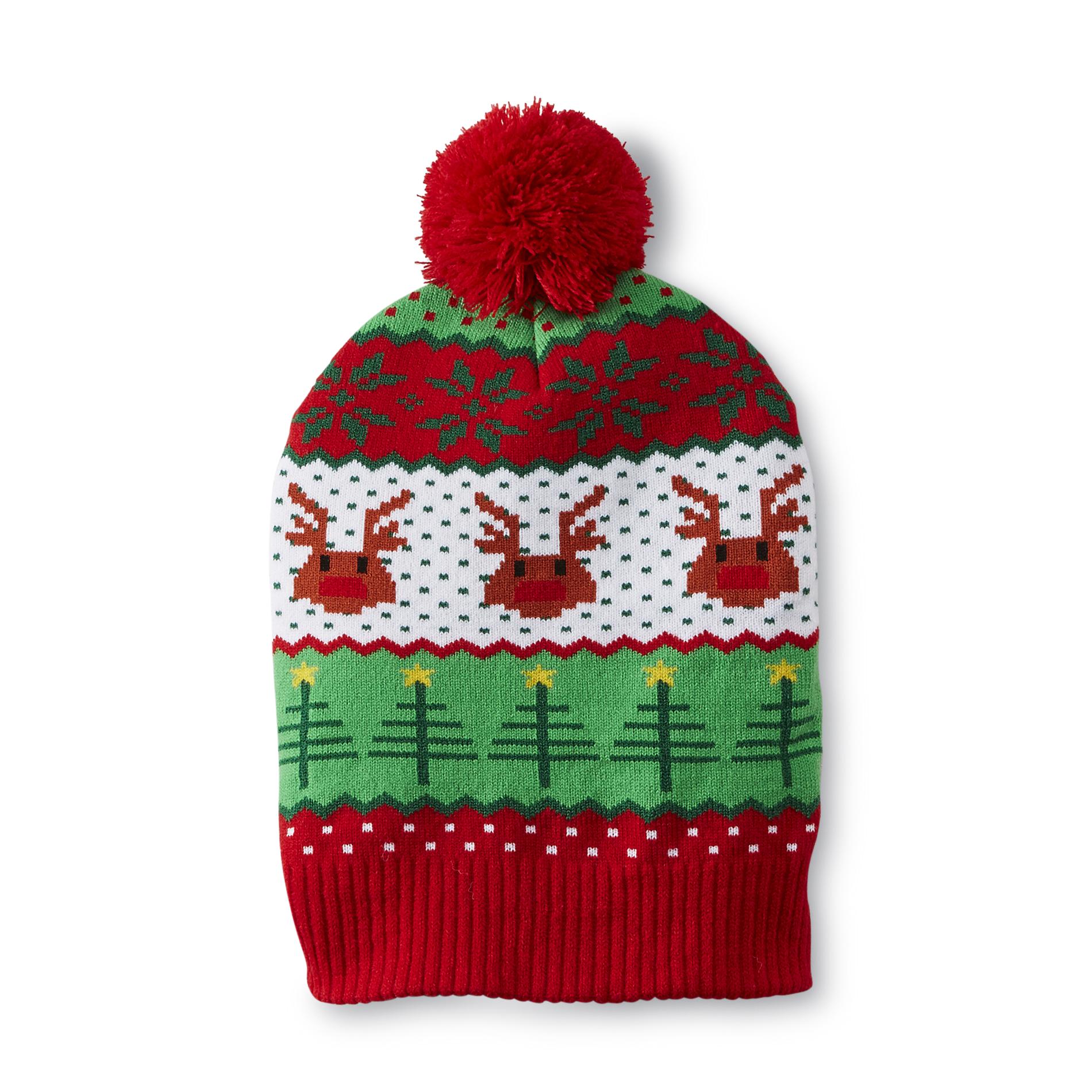 Joe Boxer Women's Ugly Sweater Hat - Snowflake  Reindeer & Christmas Tree