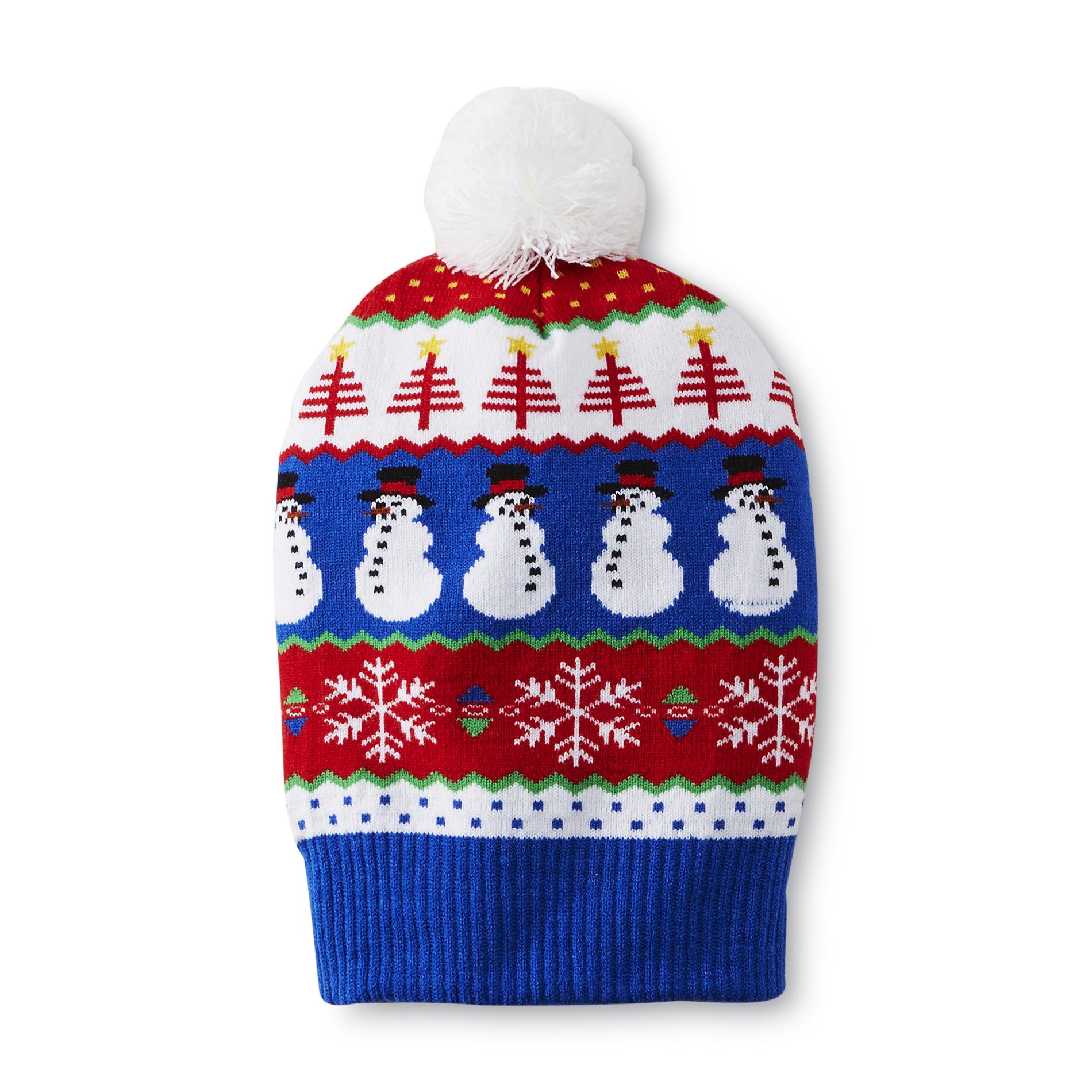Joe Boxer Women's Ugly Sweater Hat - Snowflake  Christmas Tree & Snowmen