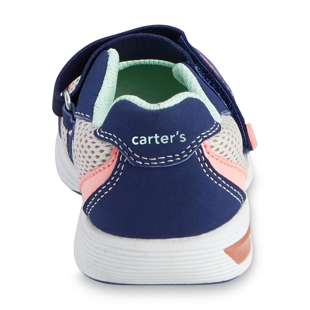 Carter's Toddler Girl's MJ14 Navy/Green Light-Up Athletic Shoe