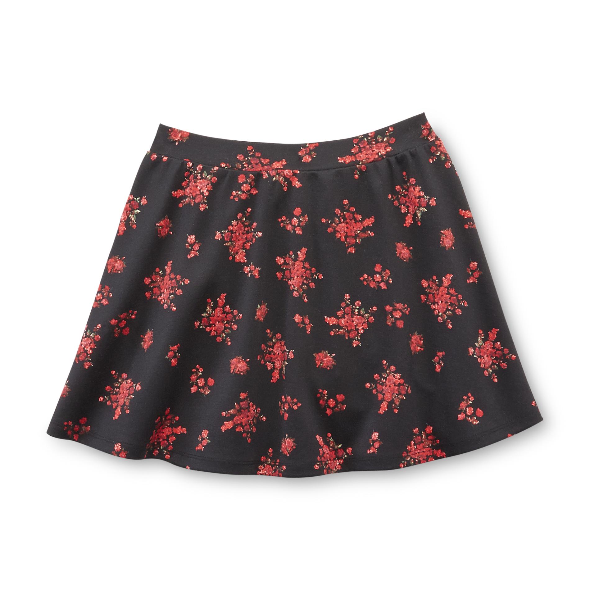 Bongo Girl's Ponte Knit Skirt - Floral