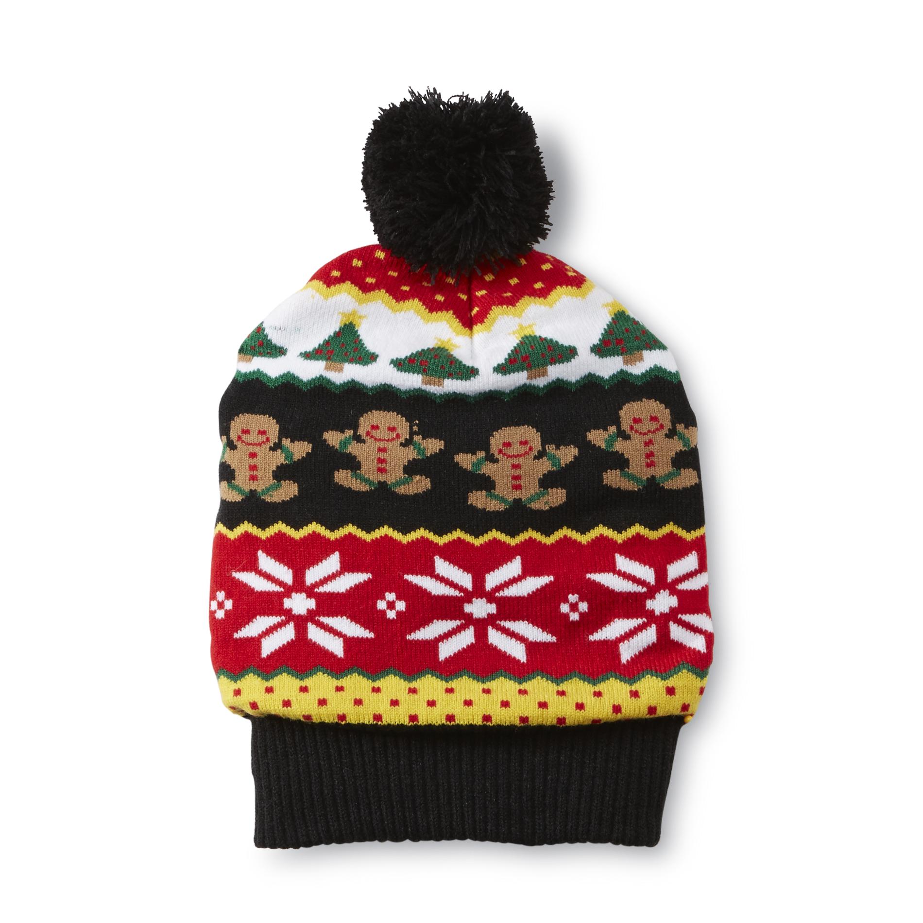 Joe Boxer Women's Ugly Sweater Hat - Snowflake  Christmas Tree & Gingerbread Men