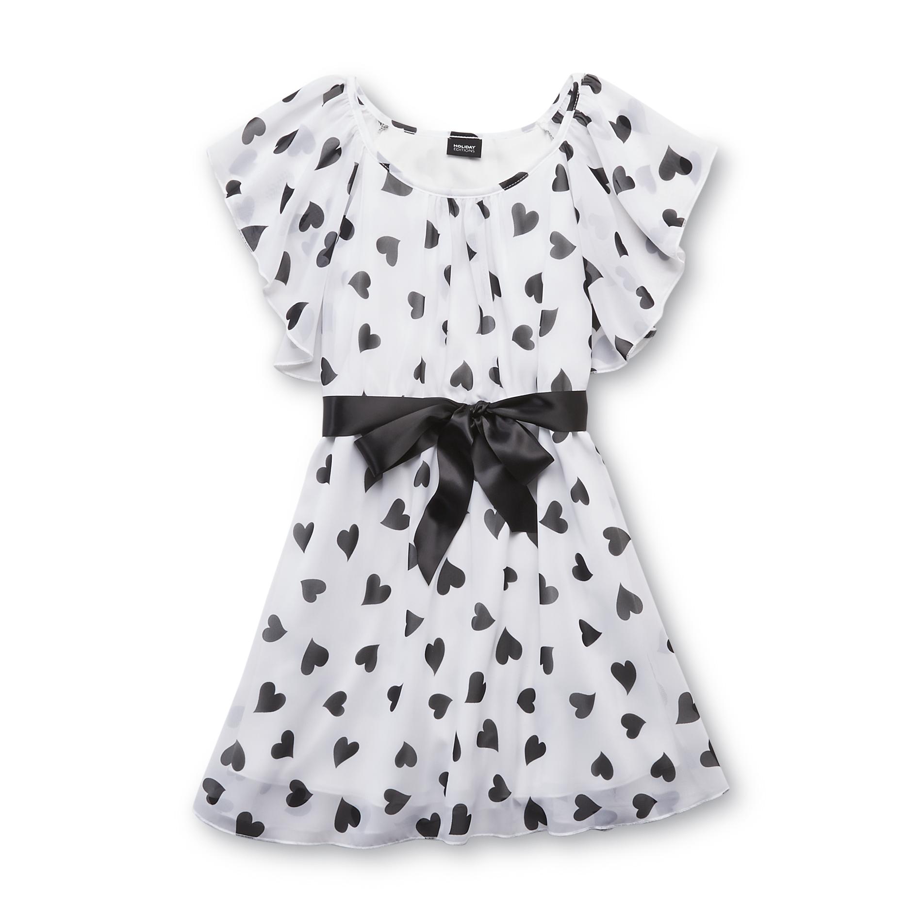 Holiday Editions Girl's Flutter Dress - Hearts