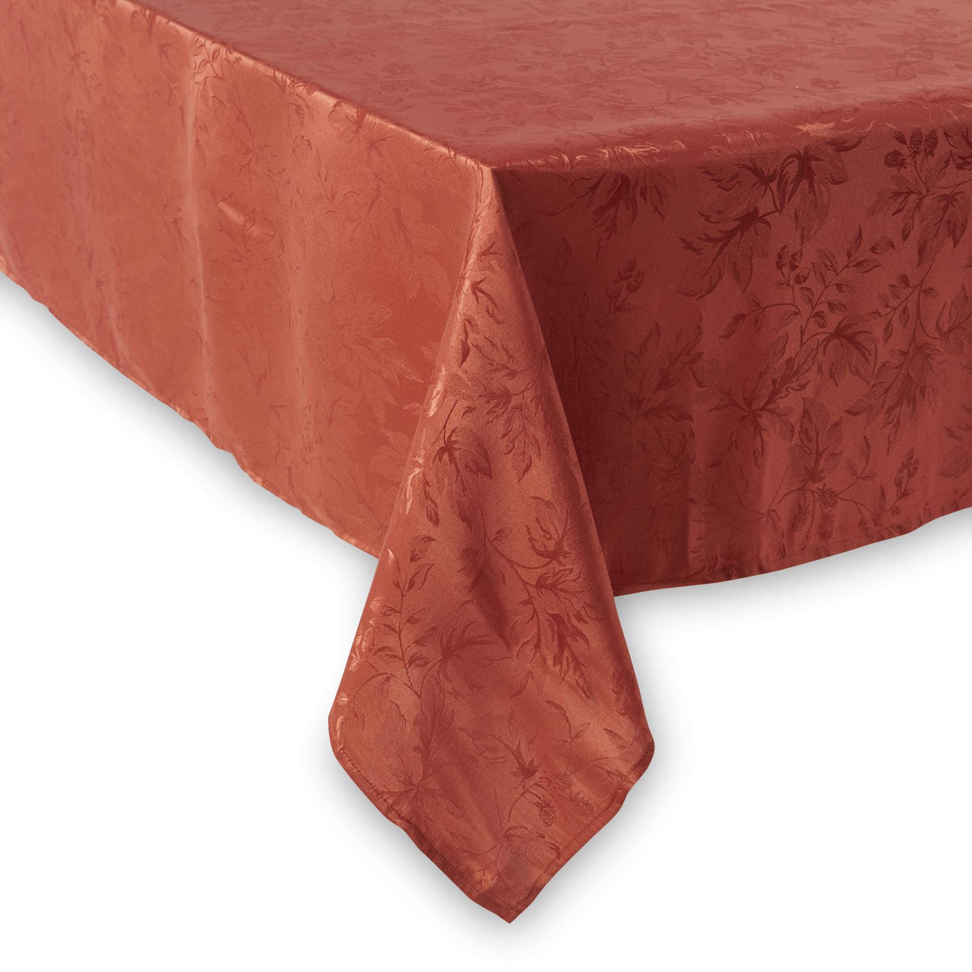 Essential Home Damask Tablecloth - Autumn Leaves