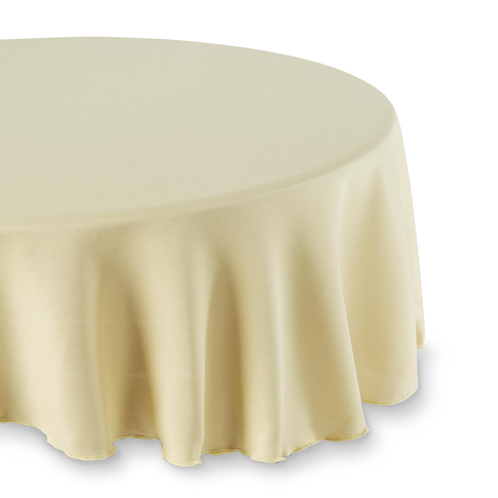 Essential Home Textured Round Tablecloth