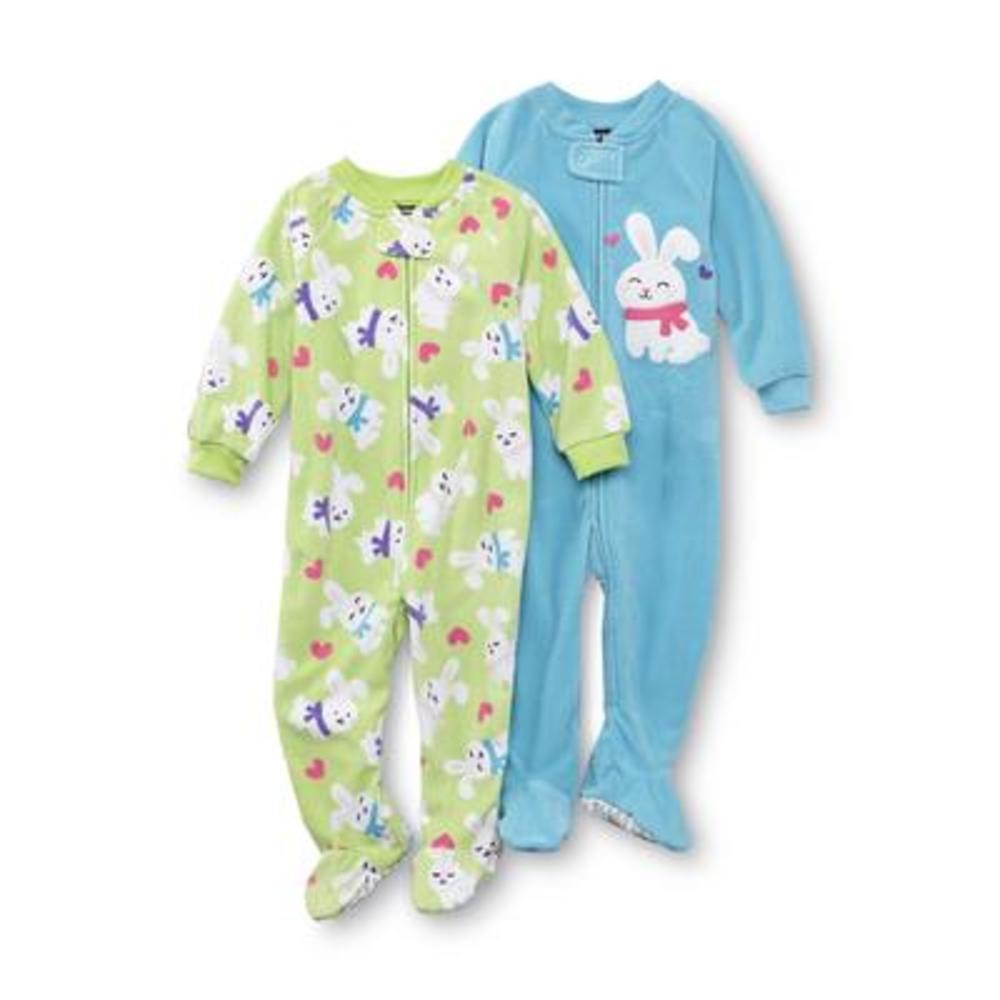 Joe Boxer Newborn  Infant & Toddler Girl's 2-Pack Footed Sleeper Pajamas - Bunny