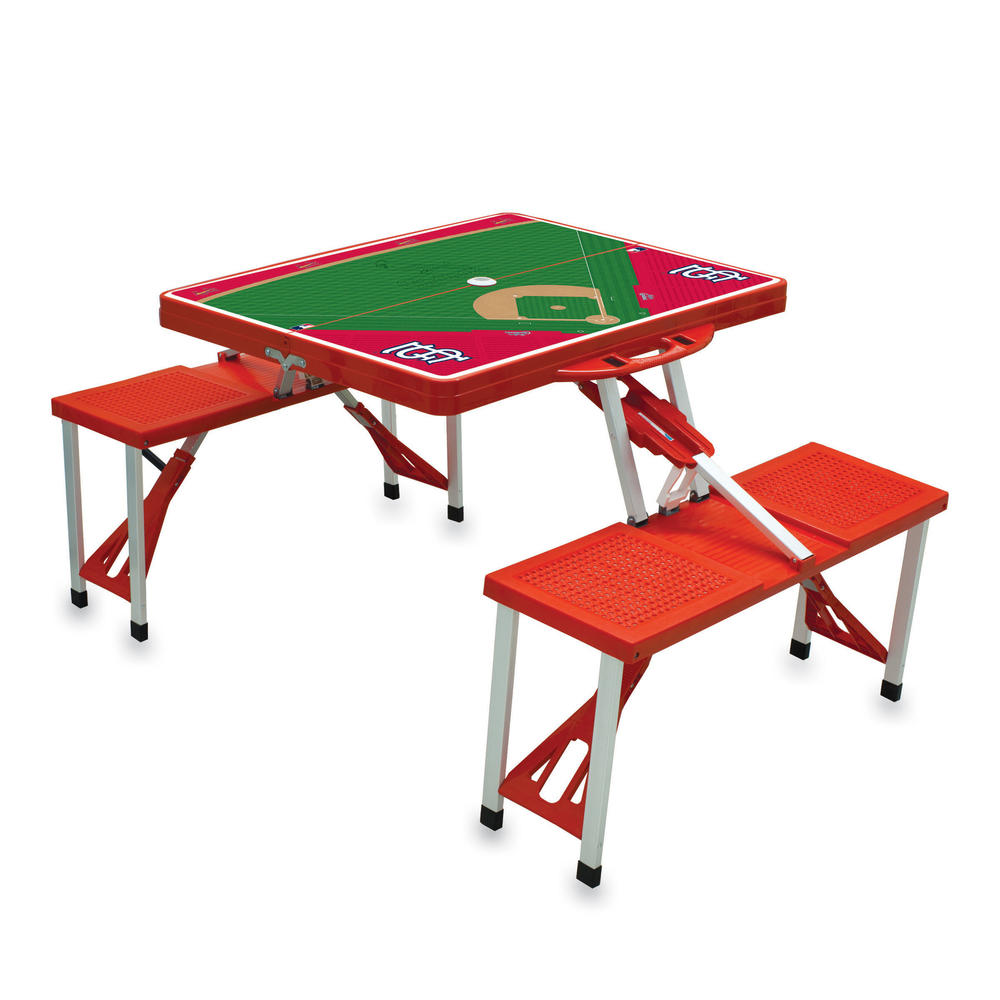 Picnic Time St. Louis Cardinals Picnic Table Portable Folding Table with Seats