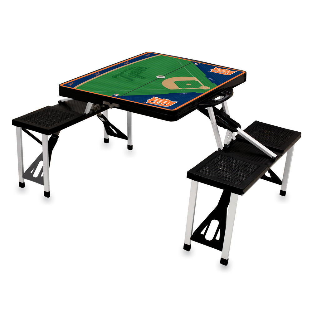 Picnic Time Detroit Tigers Picnic Table Portable Folding Table with Seats