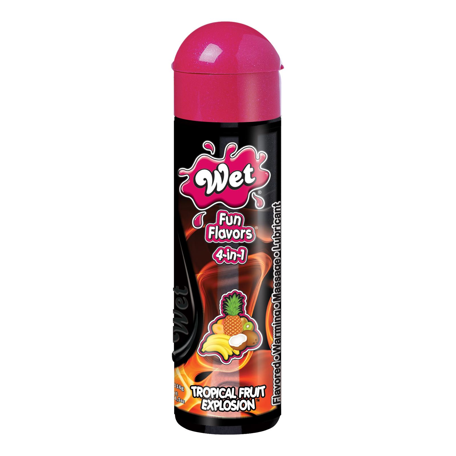 Wet Fun Flavors 4 In 1 Lubricant Tropical Fruit Explosion 4.1 Ounces