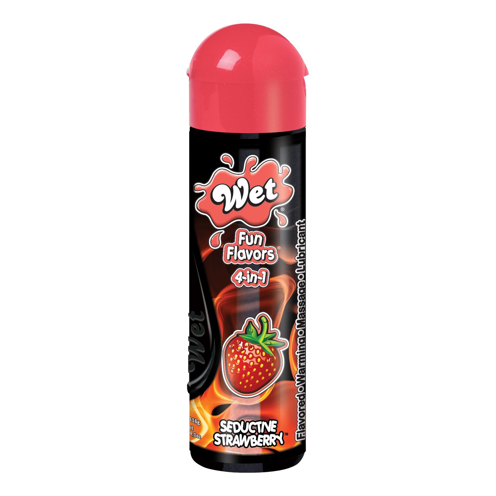 Wet Fun Flavors 4 In 1 Lubricant Seductive Strawberry 4.1 Ounces
