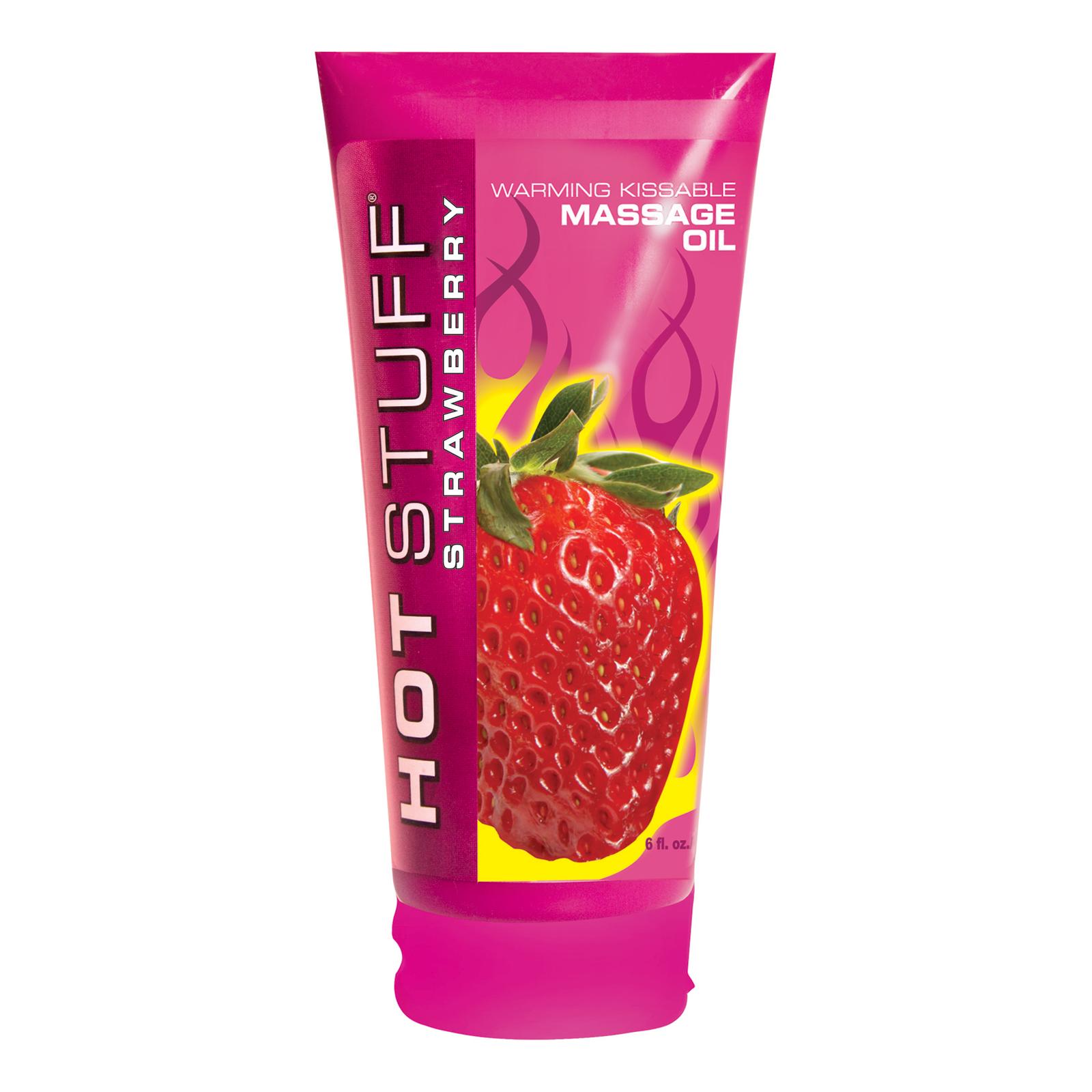 Topco Sales Hot Stuff Warming Kissable Massage Oil Strawberry 6 Ounces