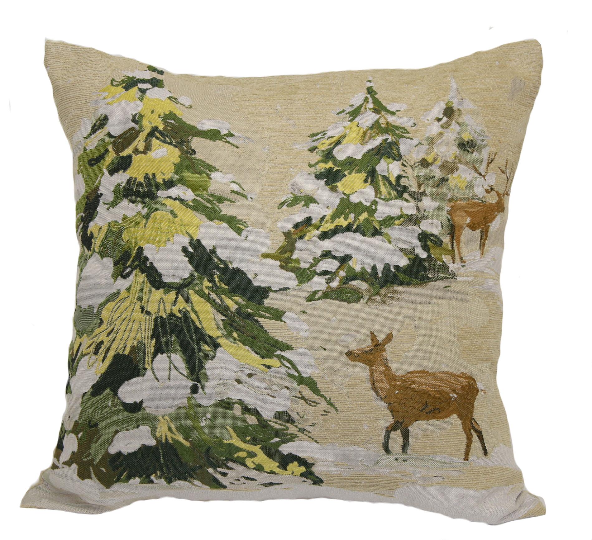 Trees-Deer Accent Pillow