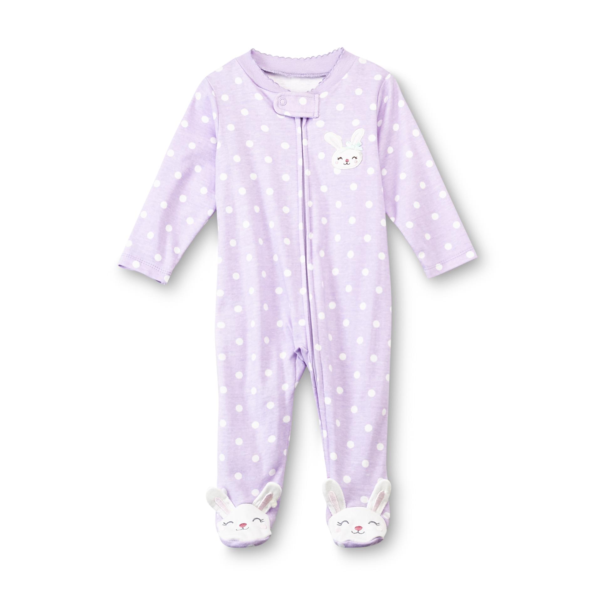 Small Wonders Newborn Girl's Footed Sleeper Pajamas - Bunny